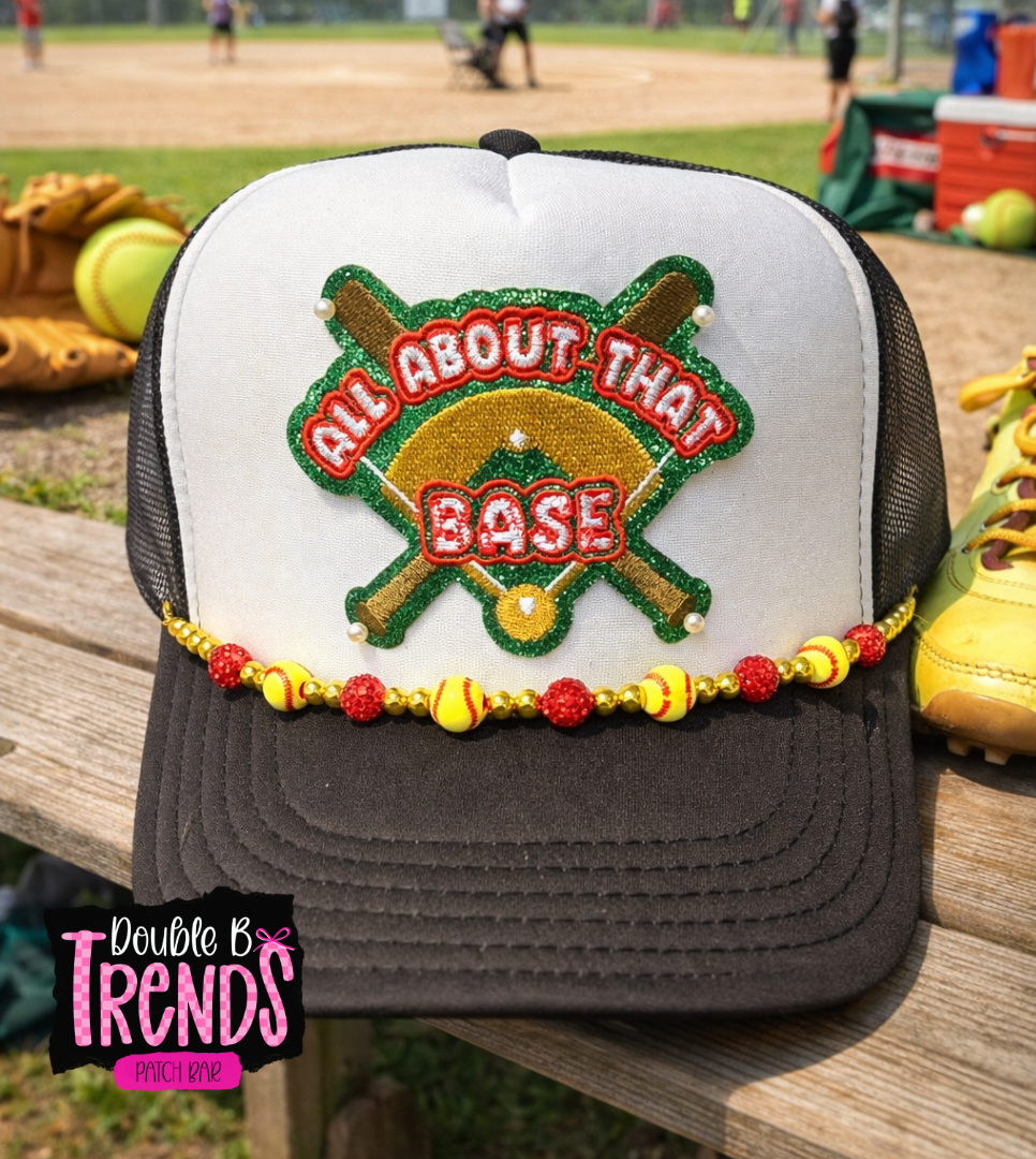 Red Rhinestone Softball Hat Chain