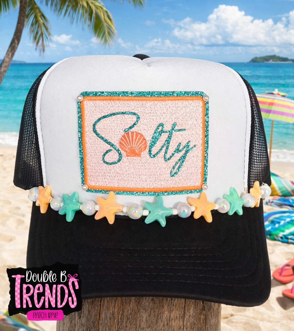 Orange and Teal Starfish Hat Chain