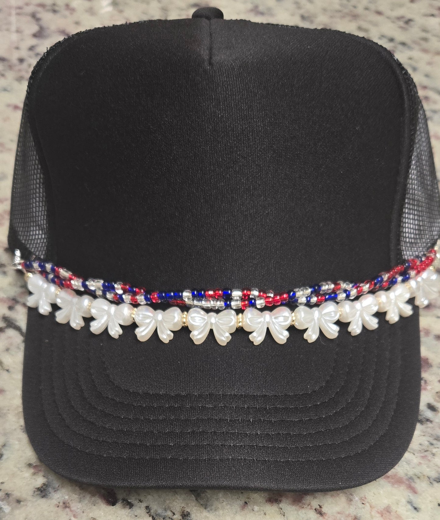 RWB Double Bow Hat Chain