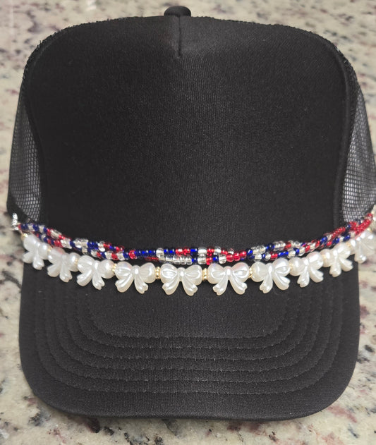 RWB Double Bow Hat Chain